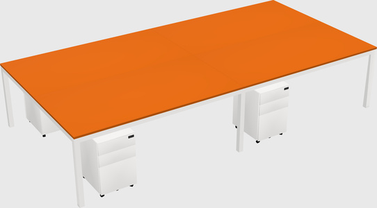 Shared rectangular desk