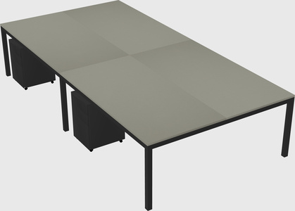 Shared rectangular desk