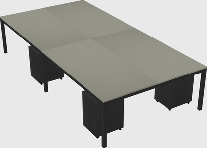 Shared rectangular desk