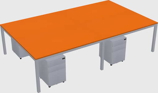 Shared rectangular desk