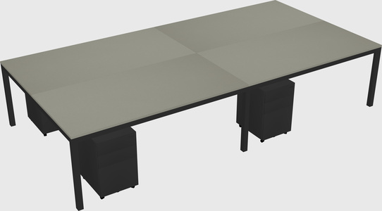 Shared rectangular desk