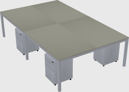 Shared rectangular desk
