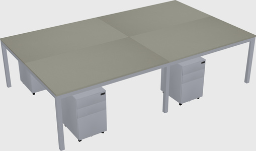 Shared rectangular desk