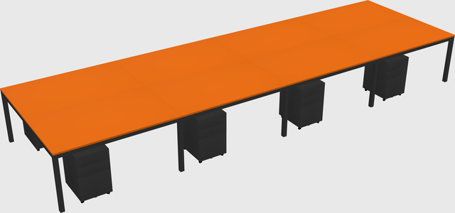 Shared rectangular desk