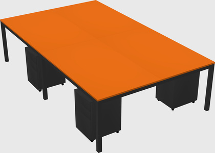 Shared rectangular desk