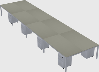 Shared rectangular desk