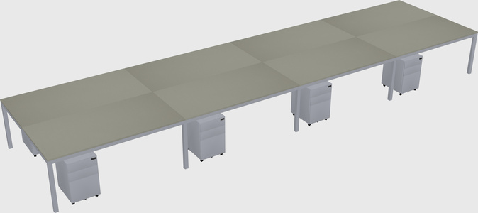 Shared rectangular desk