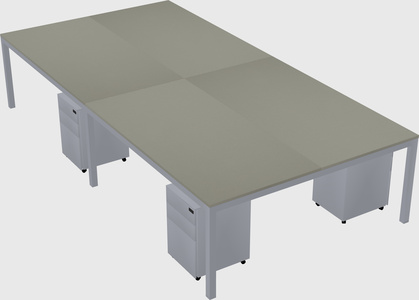 Shared rectangular desk