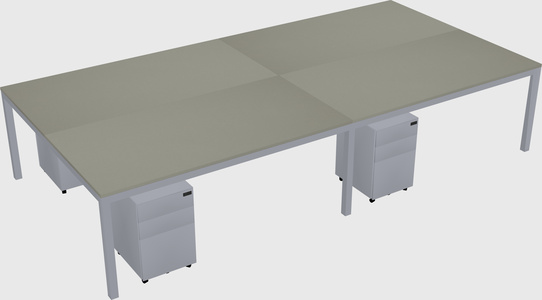 Shared rectangular desk