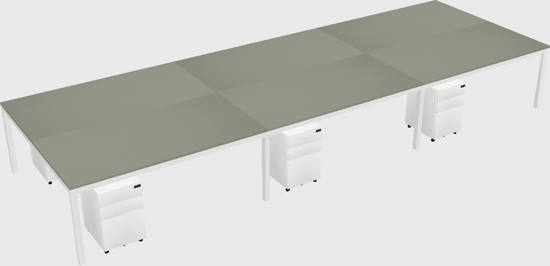 Shared rectangular desk