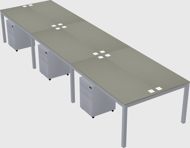 Shared rectangular desk
