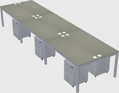 Shared rectangular desk