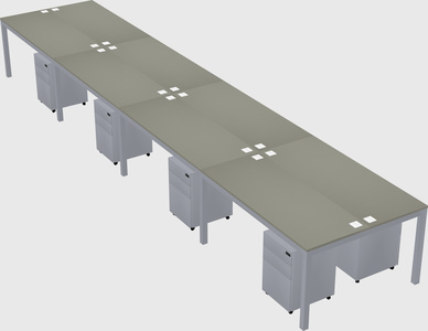 Shared rectangular desk