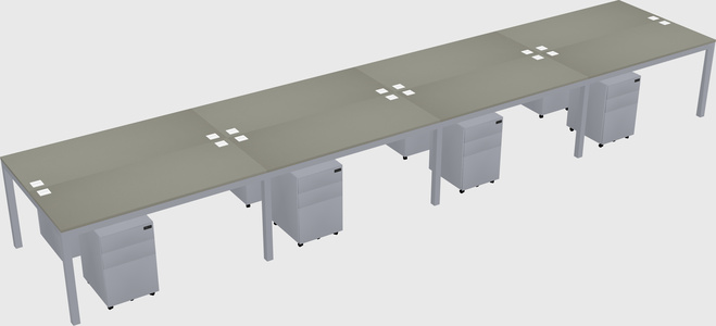 Shared rectangular desk