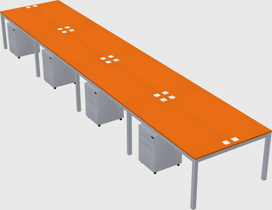 Shared rectangular desk