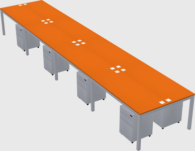 Shared rectangular desk