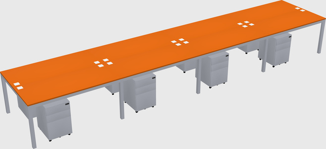 Shared rectangular desk