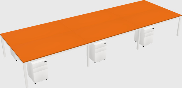 Shared rectangular desk