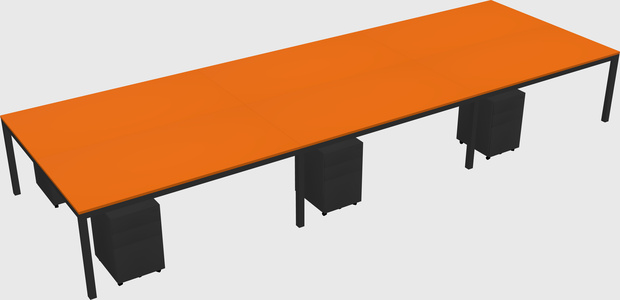 Shared rectangular desk