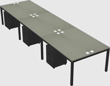 Shared rectangular desk
