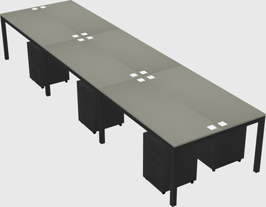 Shared rectangular desk