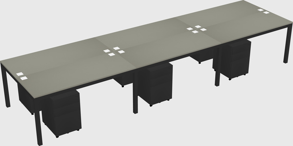 Shared rectangular desk