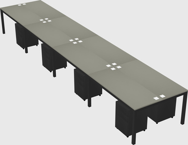 Shared rectangular desk