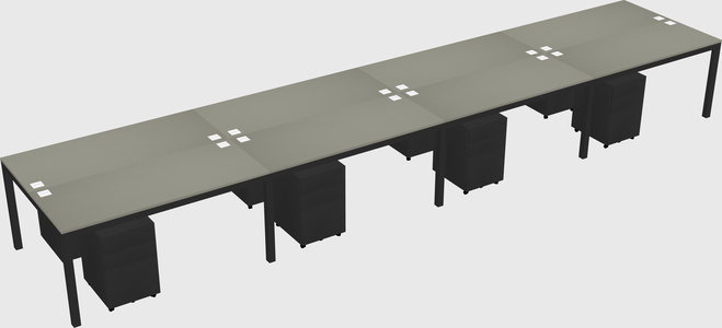 Shared rectangular desk