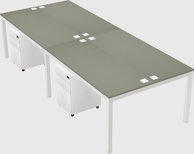 Shared rectangular desk