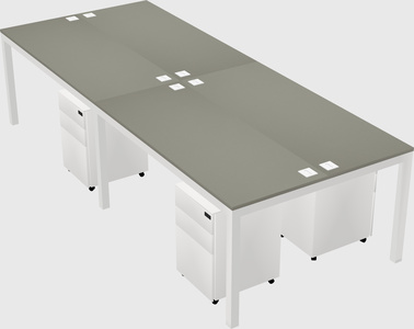 Shared rectangular desk