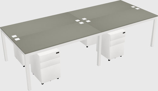 Shared rectangular desk