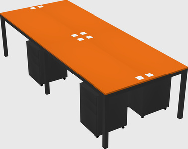 Shared rectangular desk
