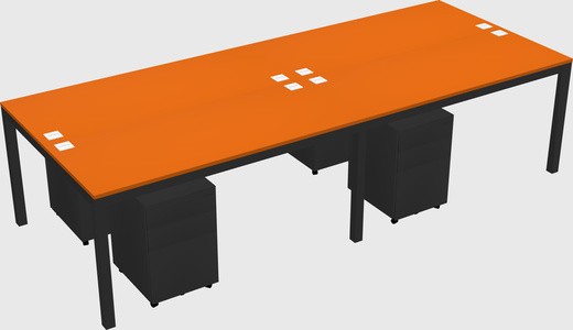 Shared rectangular desk
