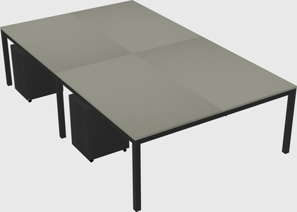 Shared rectangular desk