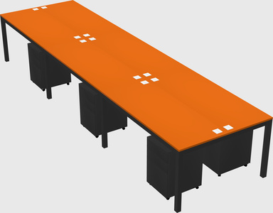 Shared rectangular desk
