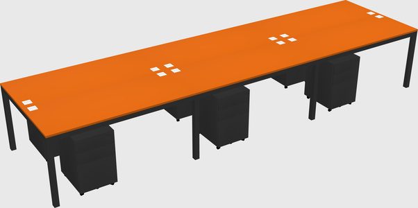 Shared rectangular desk