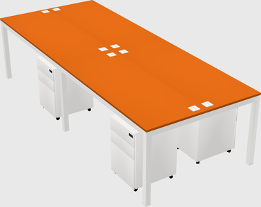 Shared rectangular desk