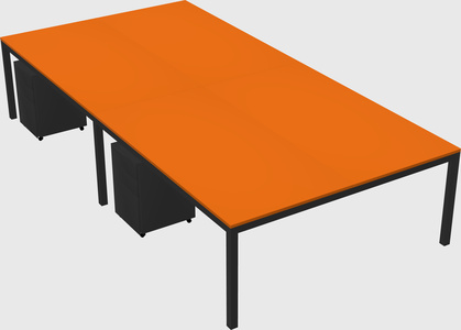Shared rectangular desk