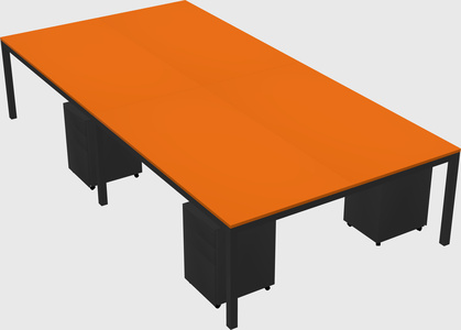Shared rectangular desk