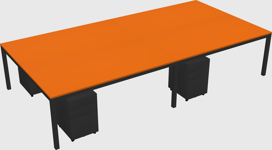 Shared rectangular desk