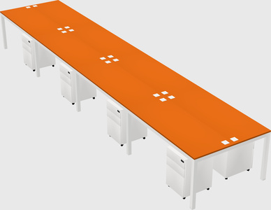 Shared rectangular desk