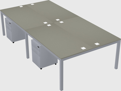 Shared rectangular desk