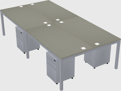 Shared rectangular desk