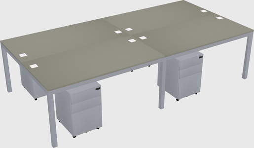 Shared rectangular desk