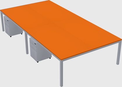 Shared rectangular desk