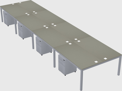 Shared rectangular desk