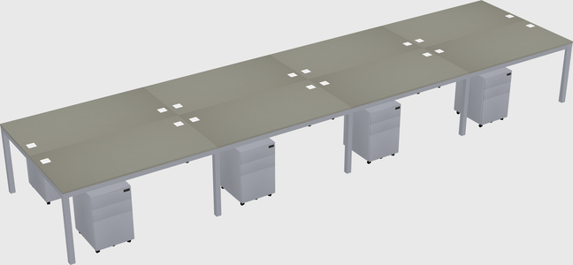 Shared rectangular desk