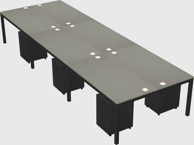 Shared rectangular desk
