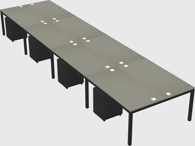 Shared rectangular desk