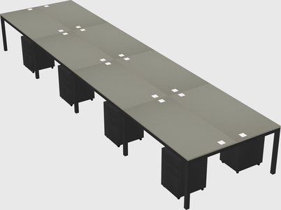 Shared rectangular desk